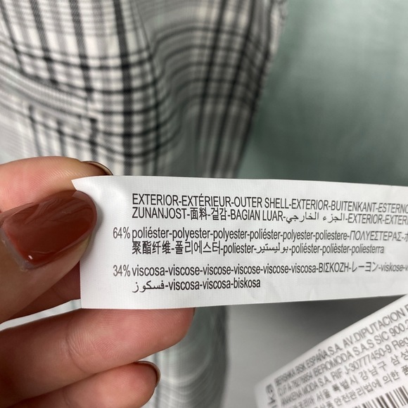 ASOS Bershka black/mint plaid blazer size Med, fits like small - Picture 10 of 10